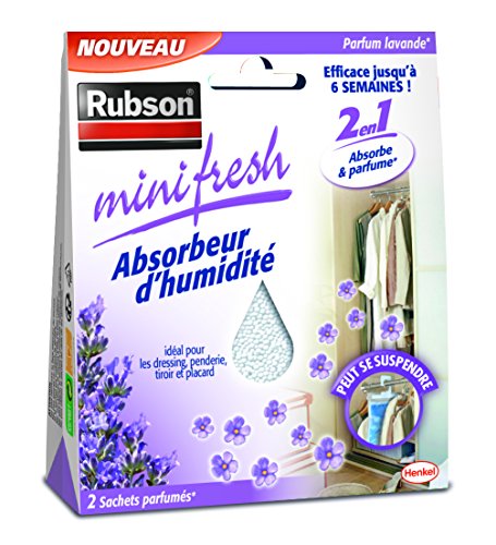 Rubson 1940377 Minifresh Sachet d'Absorbeur d'humidite 2 pieces 50 g Lavande