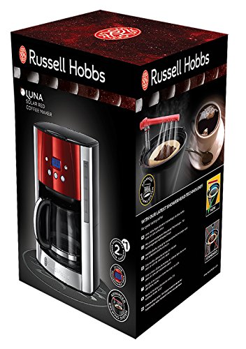 Russell Hobbs 23240-56 Cafetiere Luna Solaire, Programmable, Rouge chrom - NEUF