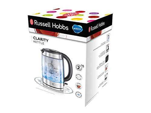 Bouilloire En Verre Filtrante 1l Clarity - Russell Hobbs - 20760-57 - Cartouche Filtre A Eau Brita Inclus