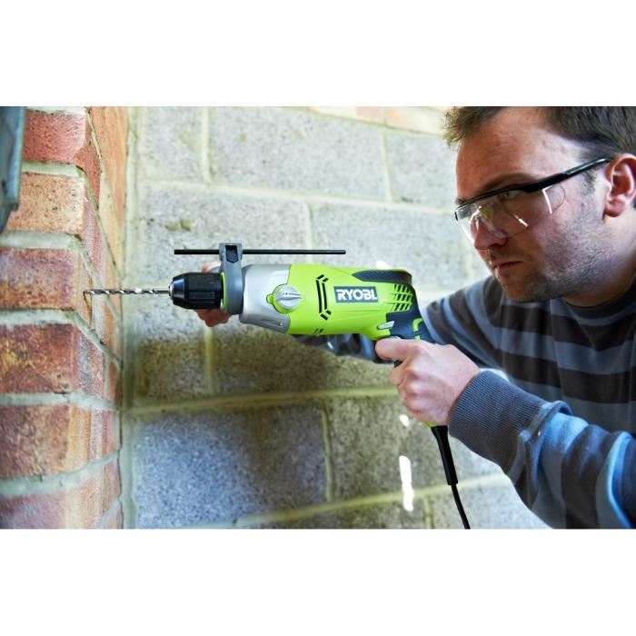 Ryobi Perceuse A Percussion 1 200 W 1 200 3 000 Cpmin 2 Vitesses Mandrin 13 Mm Metal Led Livree En Coffret Rpd1200 K