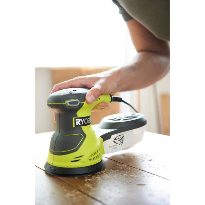 Ryobi Ponceuse Excentrique 300 W 7 000 13 000 Oscmin Diam 125 Mm Livree En Sac De Transport Avec 20 Abrasifs Ros300a