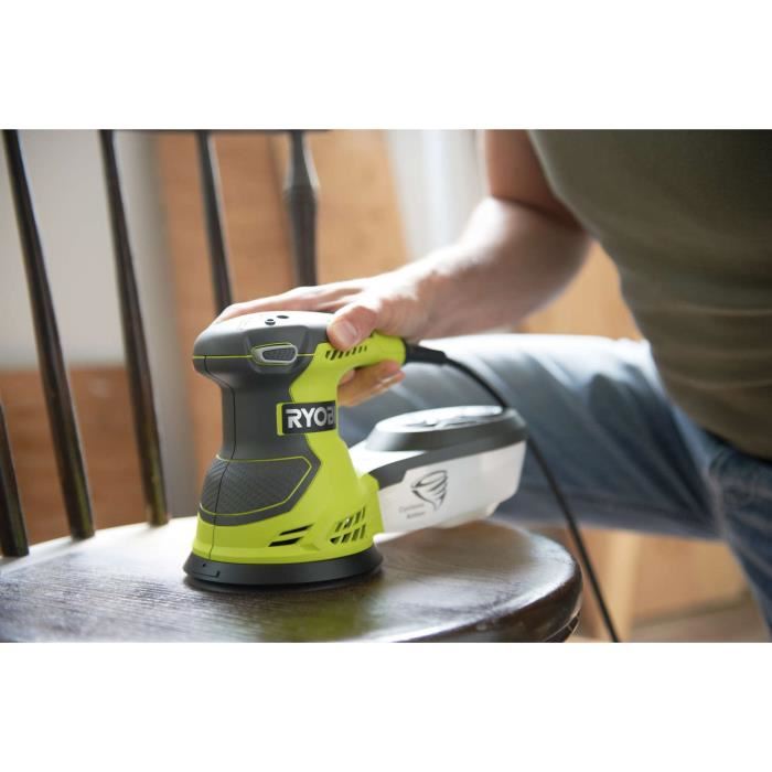Ryobi Ponceuse Excentrique 300 W 7 000 13 000 Oscmin Diam 125 Mm Livree En Sac De Transport Avec 20 Abrasifs Ros300a