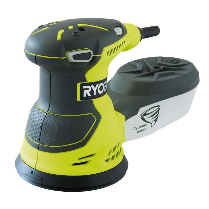 Ryobi Ponceuse Excentrique 300 W 7 000 13 000 Oscmin Diam 125 Mm Variateur De Vitesse Livree Avec 5 Abrasifs Ros300