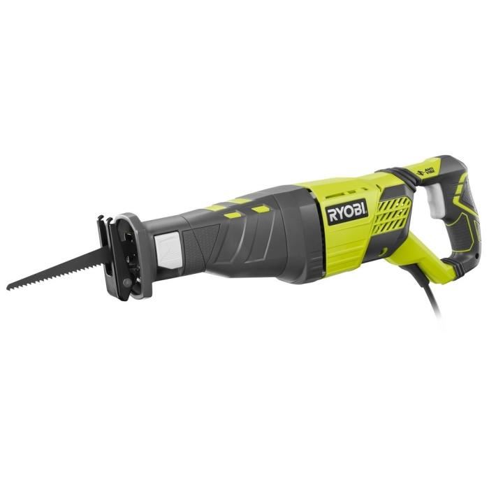 Ryobi Scie Sabre 1 200 W 3 000 Cpmin 200 Mm Bois Poignee Anti Vibration Coffret 3 Lames Cle Hexagonale Rrs1200 K