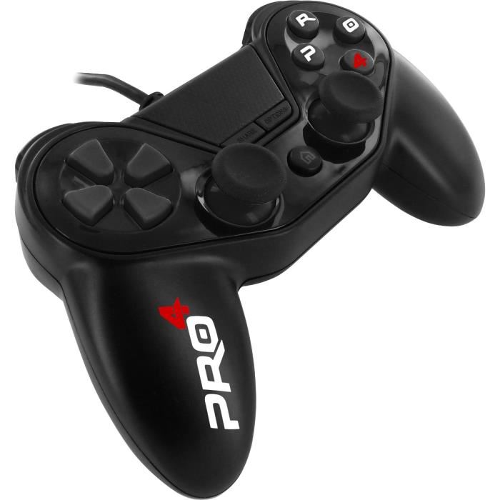 Manette Pour Ps4 Et Ps3 Pro4 Black Wired Controller Manette Pour Playstation 4 Et Playstation 3 Pro 4 Noire