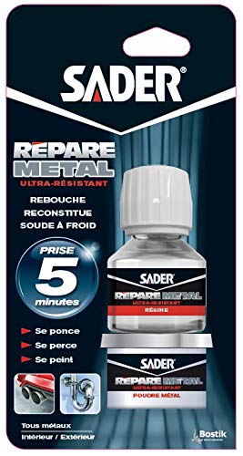 Sader 2 Pots Colle Epoxy Bi-composants - Repare Metal (metal Synthetique)