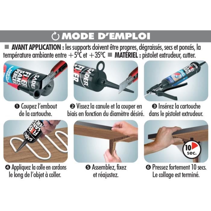 Sader Colle Fsp 100% Materiaux - Cartouche 290 Ml