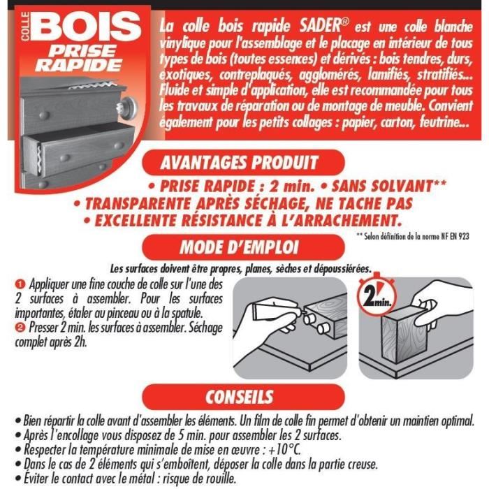 Sader Colle Bois Rapide 125 Ml