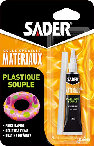 SADER Tube colle plastique souple + Film special type rustine - 12 ml