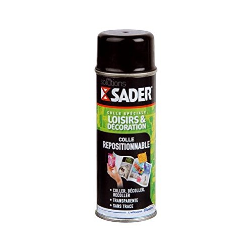 SADER Spray colle repositionnable tous supports - Sans Trace - 200 ml