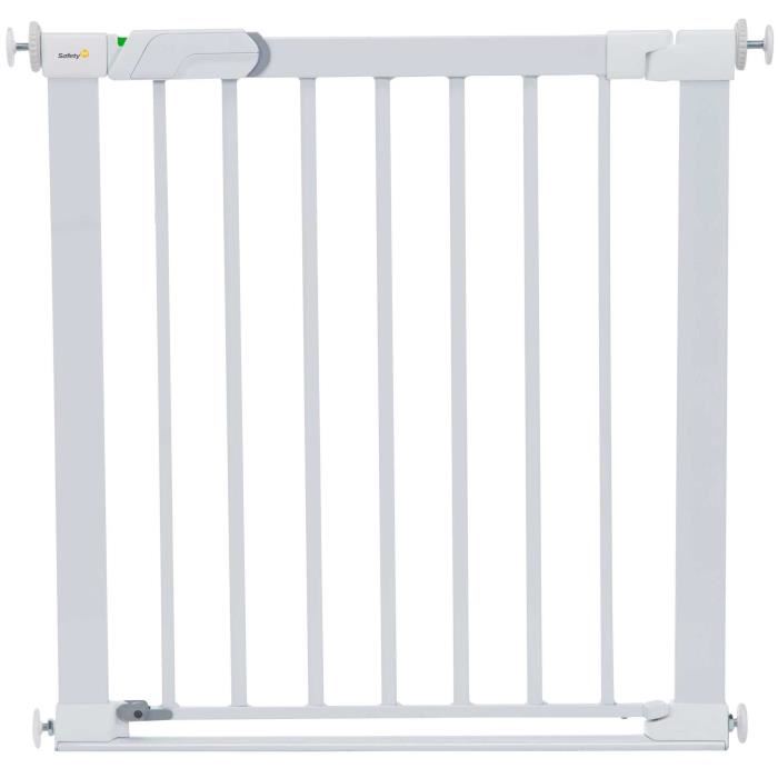 Barriere De Securite Flat Step Safety 1st Blanc Metal 73 80 Cm Pression Sans Vis Ni Percage Barre De Sol Plate