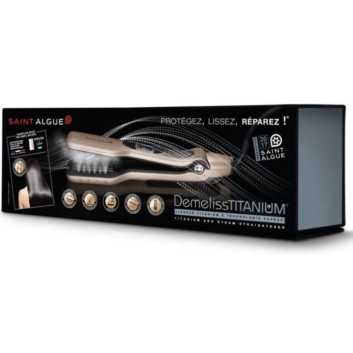 Lisseur Vapeur - Saint Algue - Demeliss Titanium - Lissage Haute Performance Hydratation Intense - Pour Tous Types De Cheveux