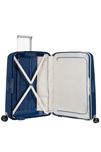 Valise Rigide - Samsonite - Scure - 81 Cm - Bleu Fonce - Cadenas Tsa - 4 Roulettes