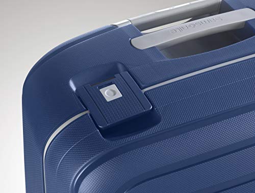 Valise Rigide - Samsonite - Scure - 81 Cm - Bleu Fonce - Cadenas Tsa - 4 Roulettes