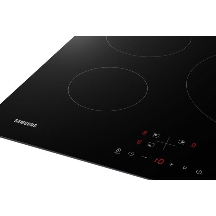 Plaque De Cuisson Induction Samsung 3 Zones L59 X P57 Cm Nz63m3nm1bbur 7200 W Revetement Verre Noir
