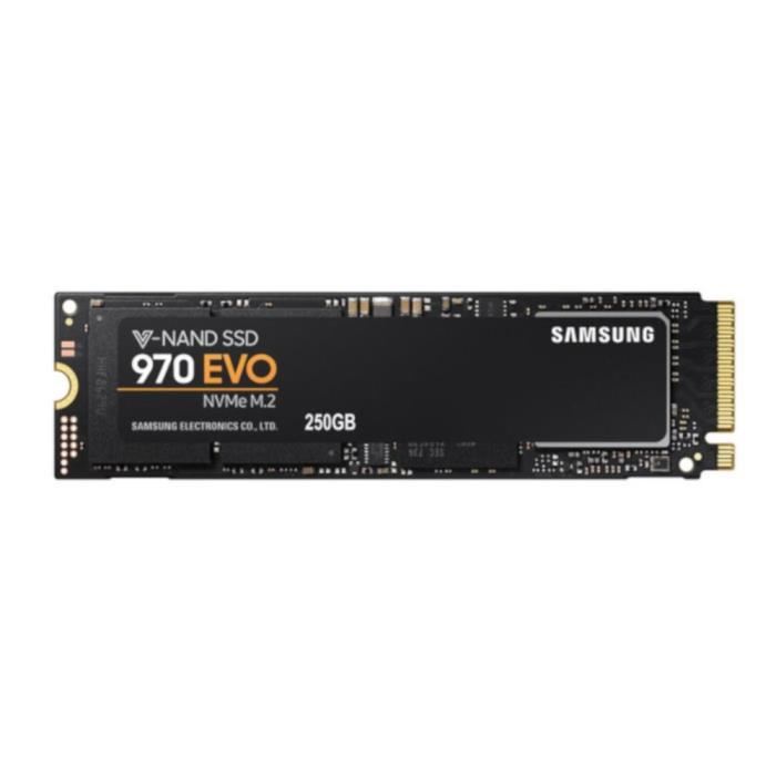 Samsung 970 EVO MZ-V7E250BW - Disque SSD - chiffre - 250 Go - interne - M.2 2280 - PCI Express 3.0 x4 (NVMe) - memoire tampon : 512 Mo - TCG Opal Encryption 2.0