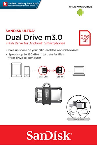 Cle Usb Sandisk Ultra Dual Drive M30 256gb Double Connectique Gris