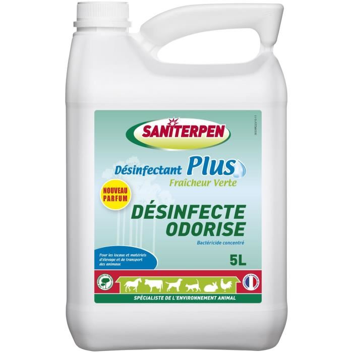 Saniterpen Desinfectant Plus Fraicheur Verte 5l Bactericide Concentre