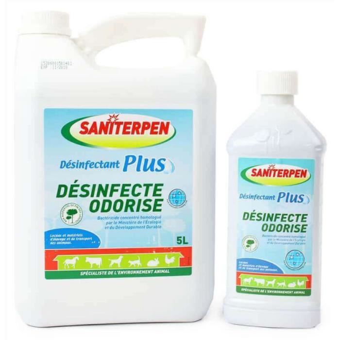 Saniterpen - Desinfectant Plus Fraicheur Verte 5l. Bactericide Concentre