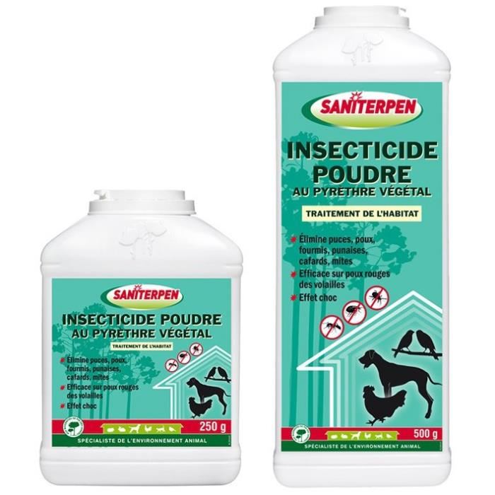Saniterpen Insecticide Pdr Pyrethre - Pour L'habitat Et L'environnement De L'animal - 250 G