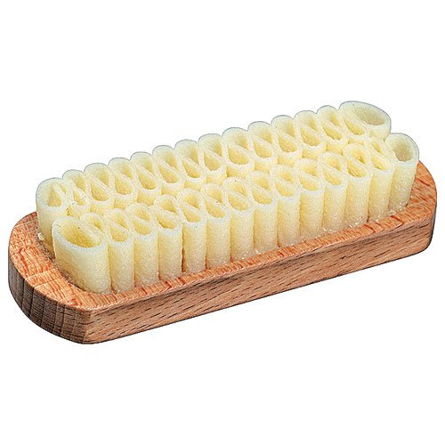 Brosse Crepe Pour Daim Et Nubuck - Saphir - 100% Crepe Naturel - Hetre Verni - Redresse Le Poil - Debarrasse La Poussiere