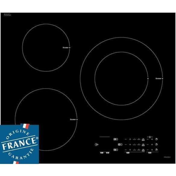 Sauter SPI6361B Table de cuisson a induction 3 plaques de cuisson Niche largeur 56 cm profondeur 49 cm noir