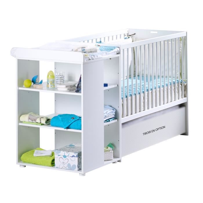 Sauthon Eloi Lit Combine 3 En 1 Evolutif 60 X 120 En 90x190 Cm Blanc