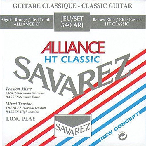 Savarez Cordes Guitares Classiques/ 540arj Alliance Ht Classic Rouge/bleu Tirant Normal/fort