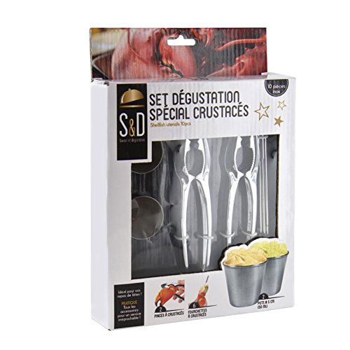 Ustensiles A Crustaces - Cook Concept - 10 Pieces - Inox - Gris