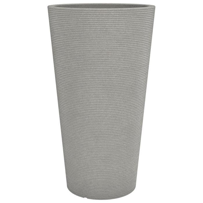 Scheurich Pot A Fleurs Avec  (taupe Granit, Ø 39 Cm, Hauteur 70 Cm) Taupe Granit