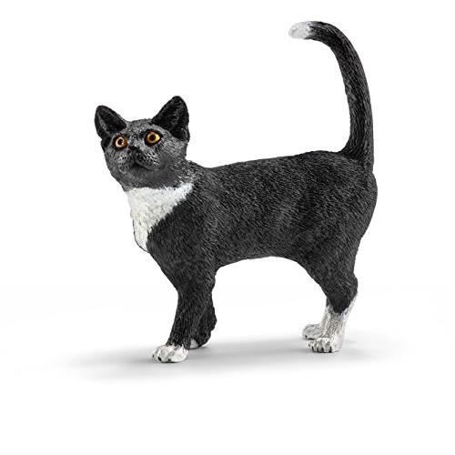 Figurine Chat Debout - Schleich - Farm World - Modele Realiste - Peint A La Main