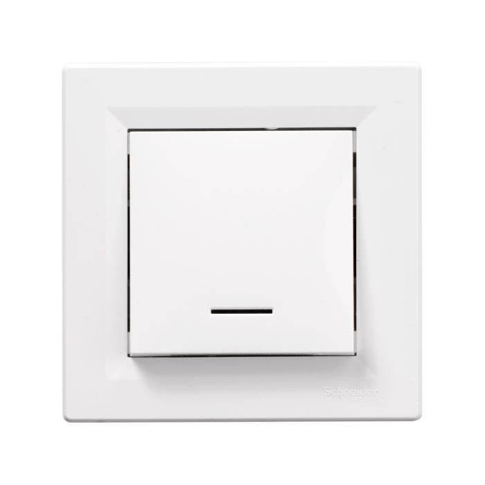 Schneider Electric Interrupteur Va-et-vient Lumineux Encastrable Asfora 10 A