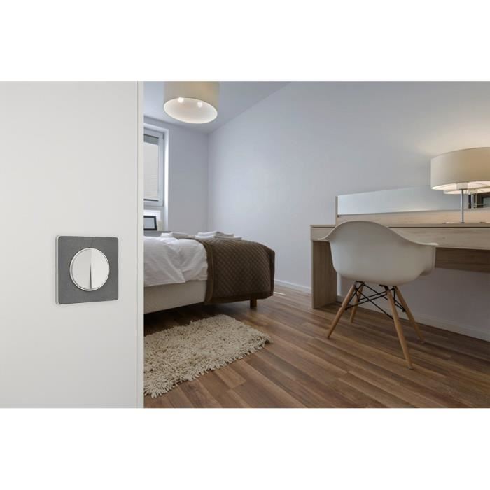 Schneider Electric Odace Plaque Touch 1 Poste Ardoise LiserÉ Aluminium