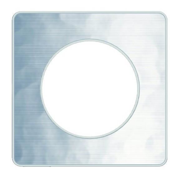 Schneider Electric Plaque De Finition 1 Poste Odace Touch Aluminium Martele Lisere Blanc