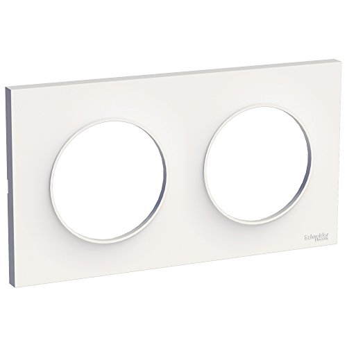 Plaque Odace Styl Blanche 2 Postes Horizontal/vertical Entraxe 71 Mm - Schneider Electric - S520704