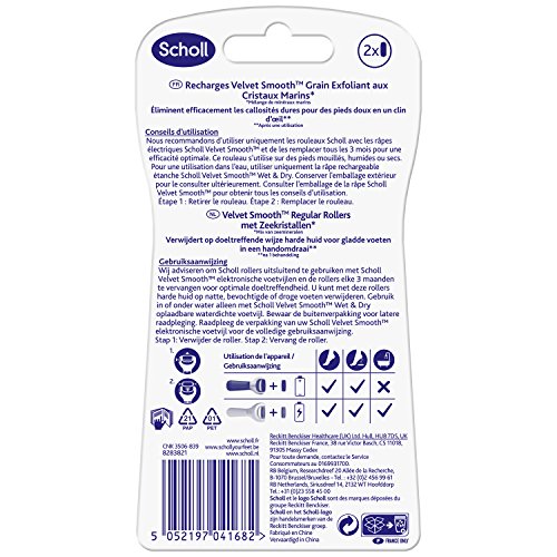 Scholl Velvet Smooth Express Pedi Cristaux Marins 2 Rouleaux de Remplacement