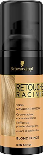 Schwarzkopf Retouche Racines Cheveux Blancs - Spray Masquant Racines Cheveux - Blond Fonce