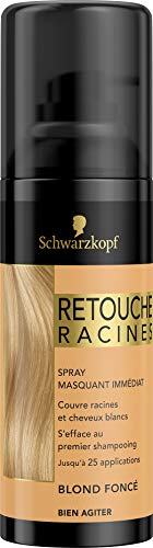 Schwarzkopf Retouche Racines Cheveux Blancs Spray Masquant Racines Cheveux Blond Fonce