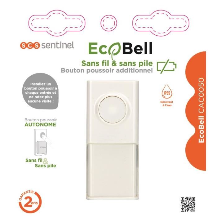 Bouton de sonnette sans fil SCS SENTINEL Ecobell