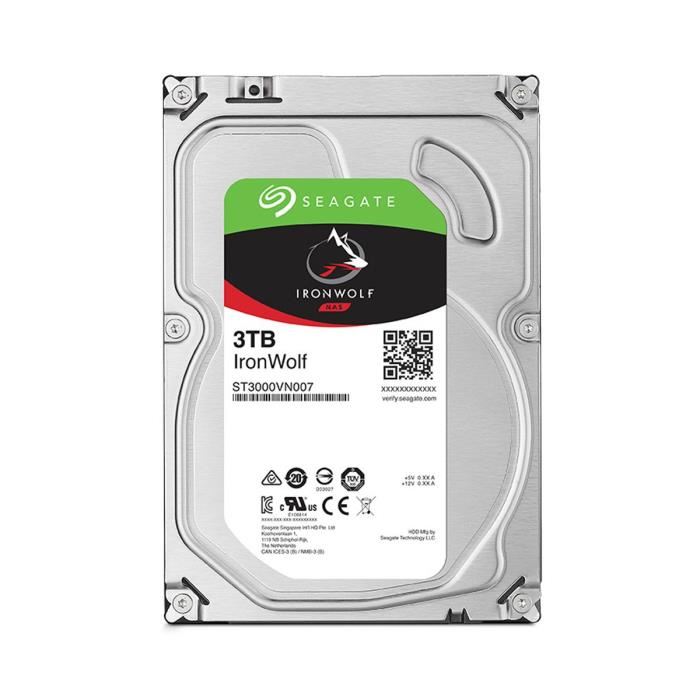 Seagate - Disque Dur Interne - Nas Ironwolf - 3to - 5900 Tr/min - 3.5
