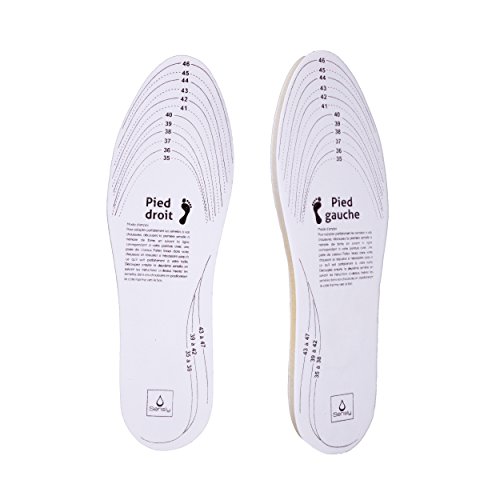 Semelles A Memoire De Forme - Blanc - Decoupables Taille 35 A 47 - Confort Inegale - Instructions Incluses