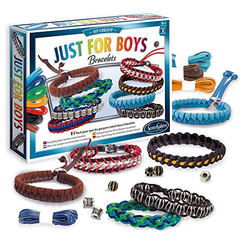 Coffret Bracelets Just For Boys Sentosphere - Bijoux Pour Garcon En Cuir Et Perles Argent Vieilli