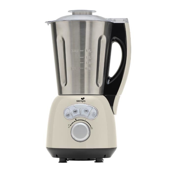 Blender Chauffant Mixeur Et Cuiseur 15l Inox Et Creme 1400w Cook Ice V3