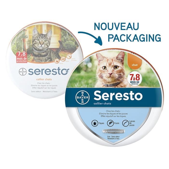 Seresto Chat Collier Anti-puces Et Anti-tiques - Protection 7a 8 Mois