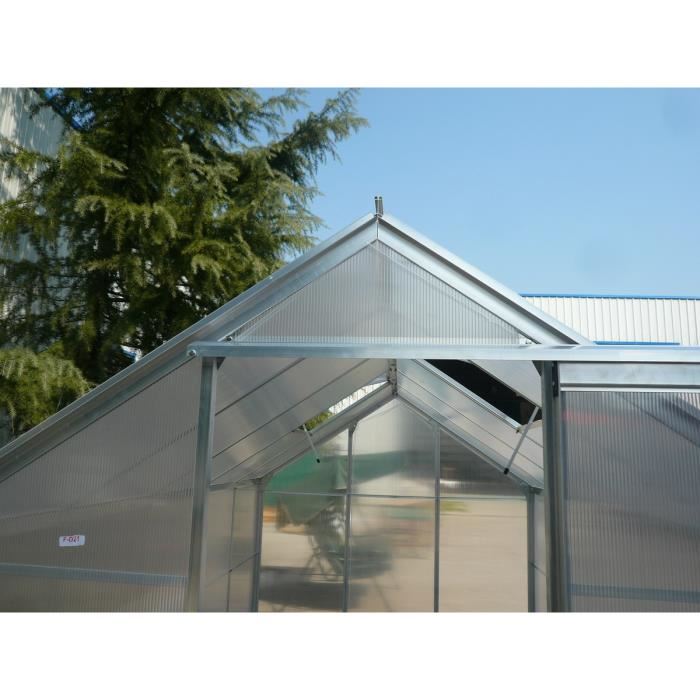 Serre De Jardin Structure En Aluminium Avec Montants Profiles 6.03 M²