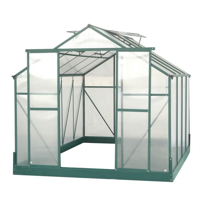 Serre De Jardin Structure En Aluminium Verte 244 X 290 X 227m