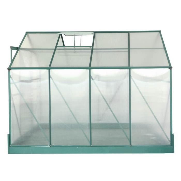 Serre De Jardin Structure En Aluminium Verte 244 X 290 X 227m