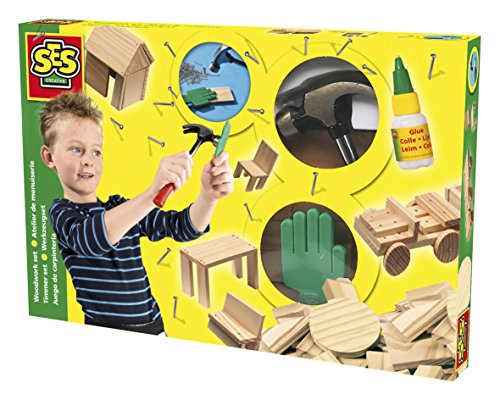 Atelier De Menuiserie Ses Creative Hobby Blue Coffret Bricolage Creatif Main Securite Age 5