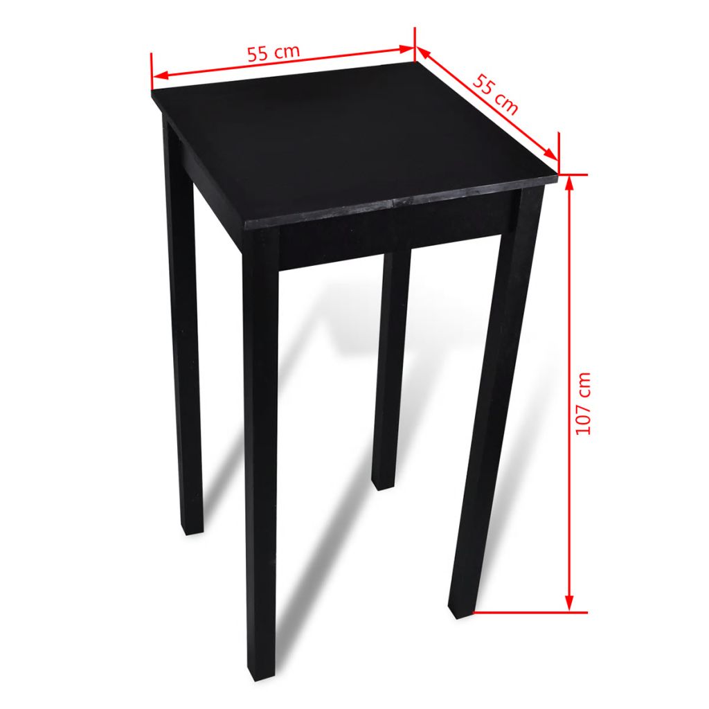 Vidaxl Set De 1 Table De Bar 2 Tabourets Noir Bistrot Cuisine Salle A Manger 160726