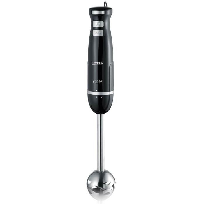 Mixeur Plongeant Severin Sm3792 - Noir - 600w - Vitesse Ajustable - Pied En Inox Amovible - Garantie 2 Ans